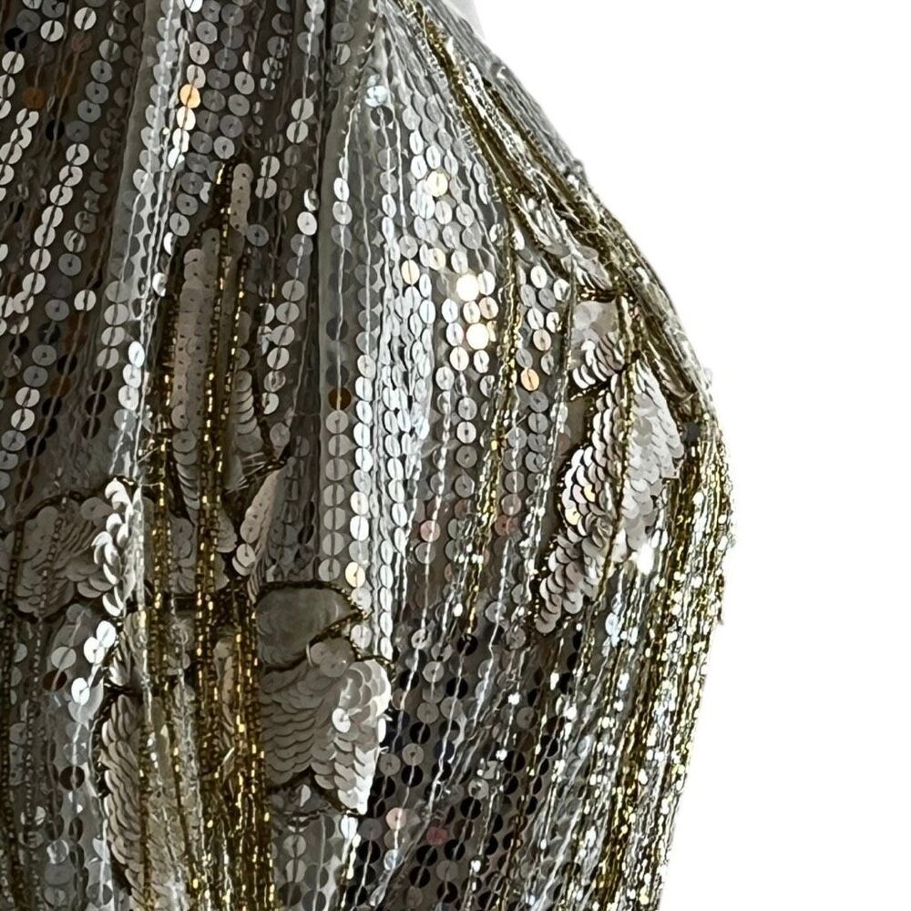 River Island London‎ Floral Sequin Fringe Long Sleeve MIDI Party Holiday Dresd - Picture 9 of 11